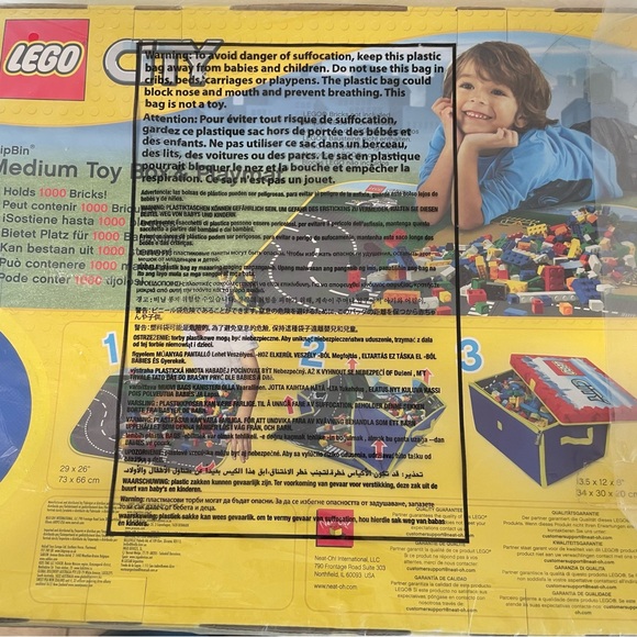 LEGO City ZipBin Medium Toy Box and Play Mat bin for Legos - Picture 10 of 10